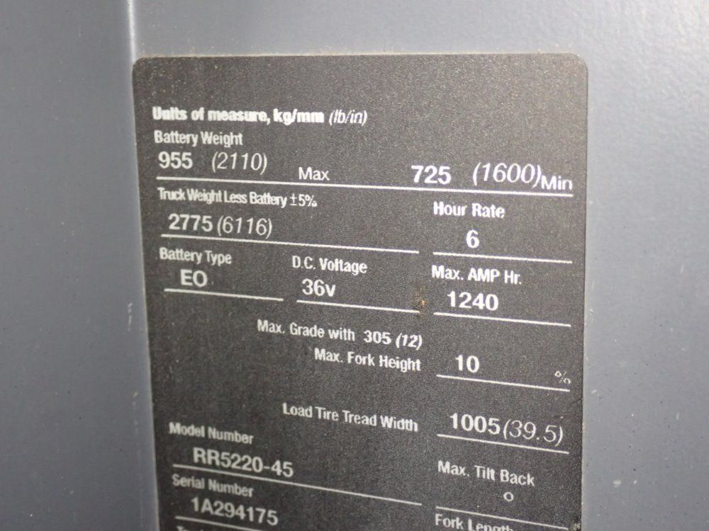 Crown Crown Rr522045 Electric Forklift