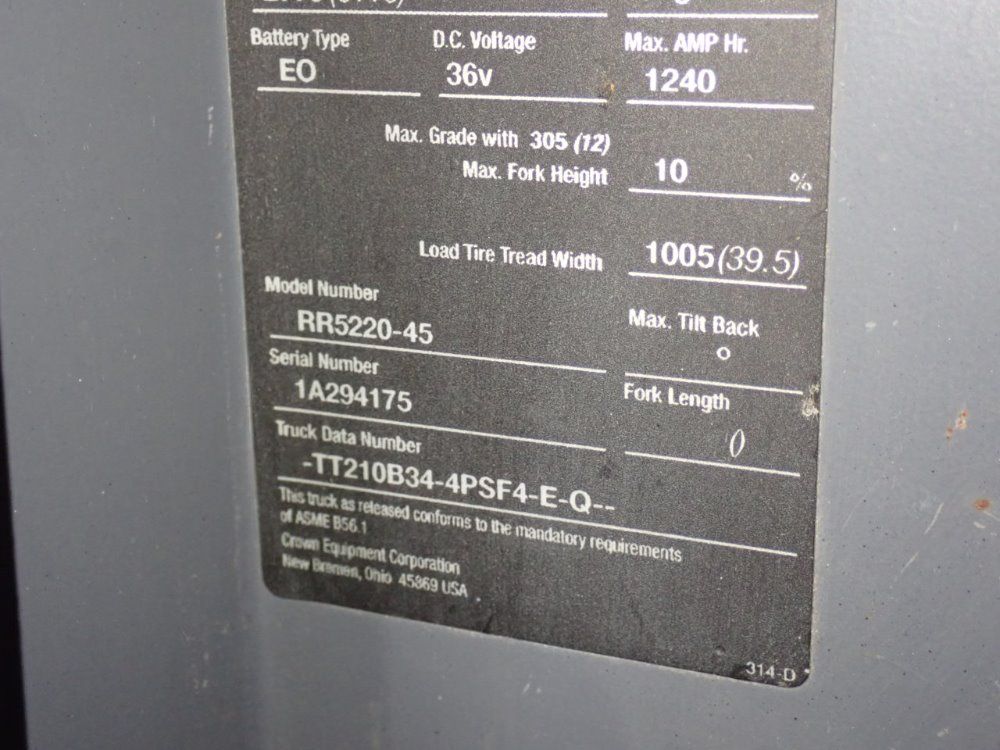 Crown Crown Rr522045 Electric Forklift