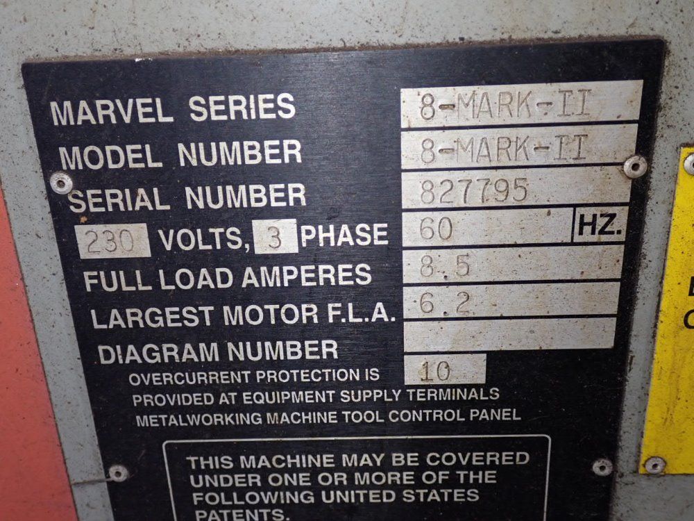 Marvel  Armstrongblum Mfg Co Marvel  Armstrongblum Mfg Co 8markii Vertical Bandsaw
