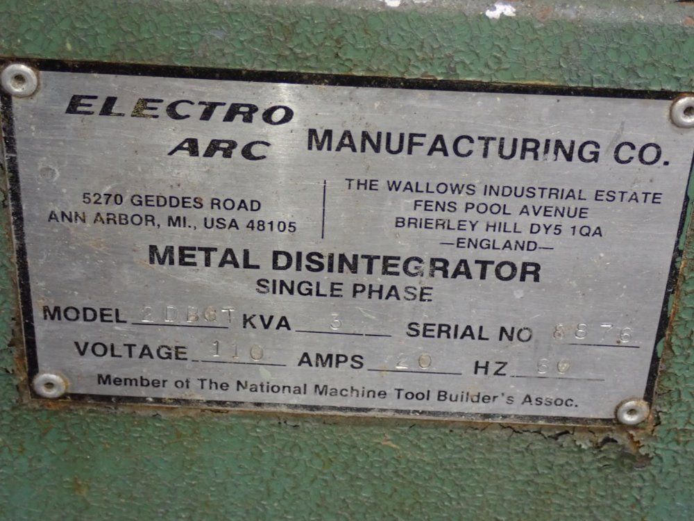 Electro Arc Manufacuring Co Metal Disintegrator