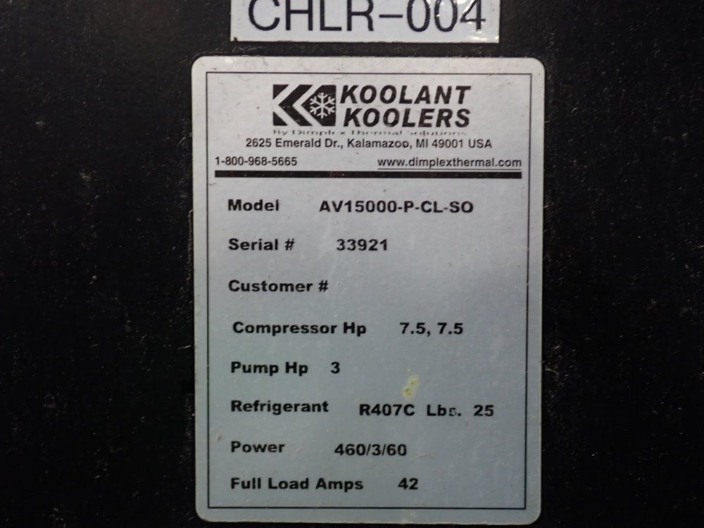 Koolant Koolers Chiller - Av15000-p-cl-s0