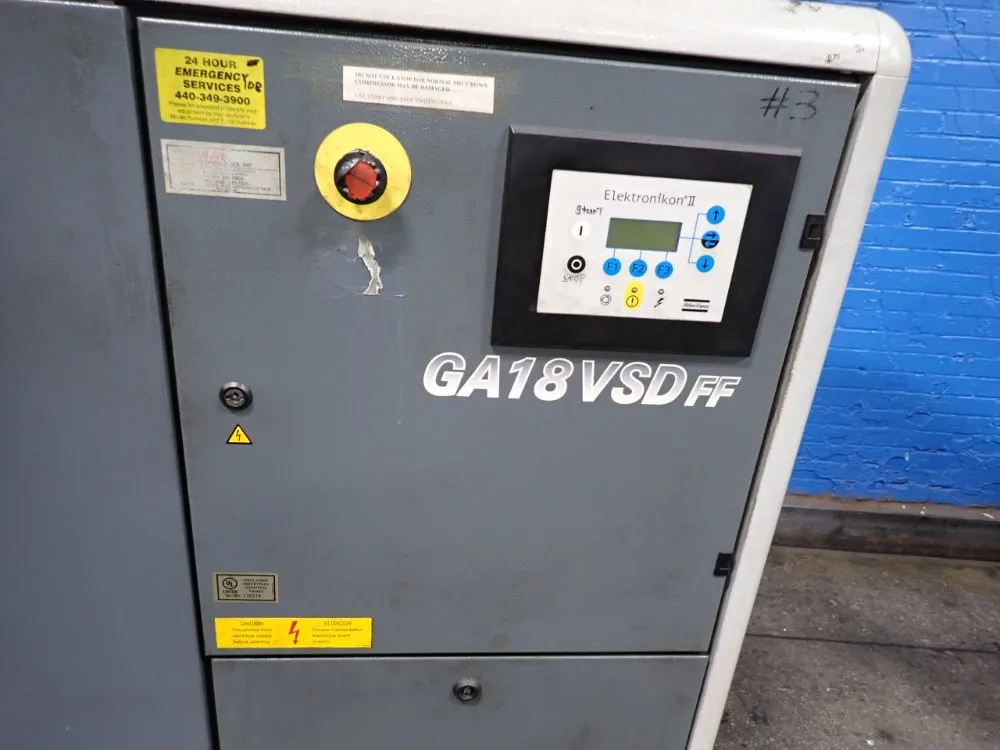 Atlas Copco 25 Hp Air Compressor - Ga18vsdff