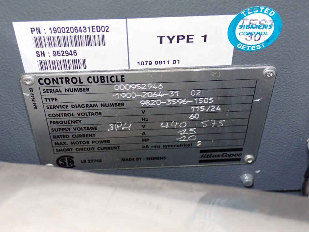 Atlas Copco 25 Hp Air Compressor - Ga18vsdff