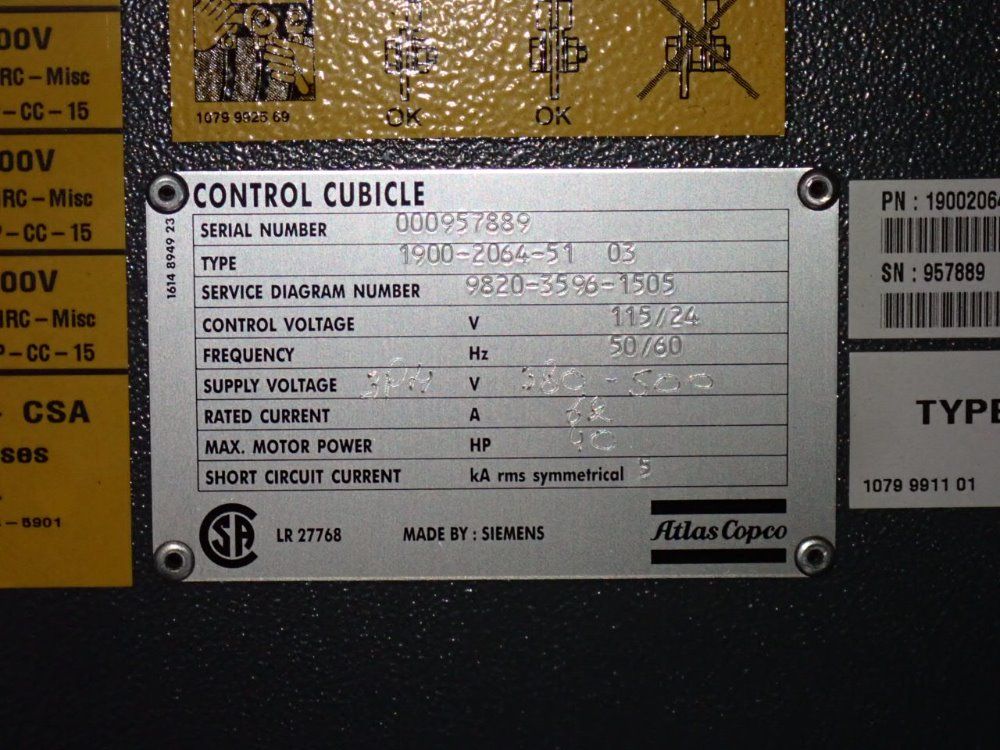 Atlas Copco 25 Hp Air Compressor - Ga18vsdff