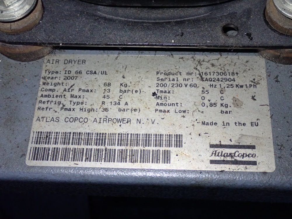 Atlas Copco 25 Hp Air Compressor - Ga18vsdff