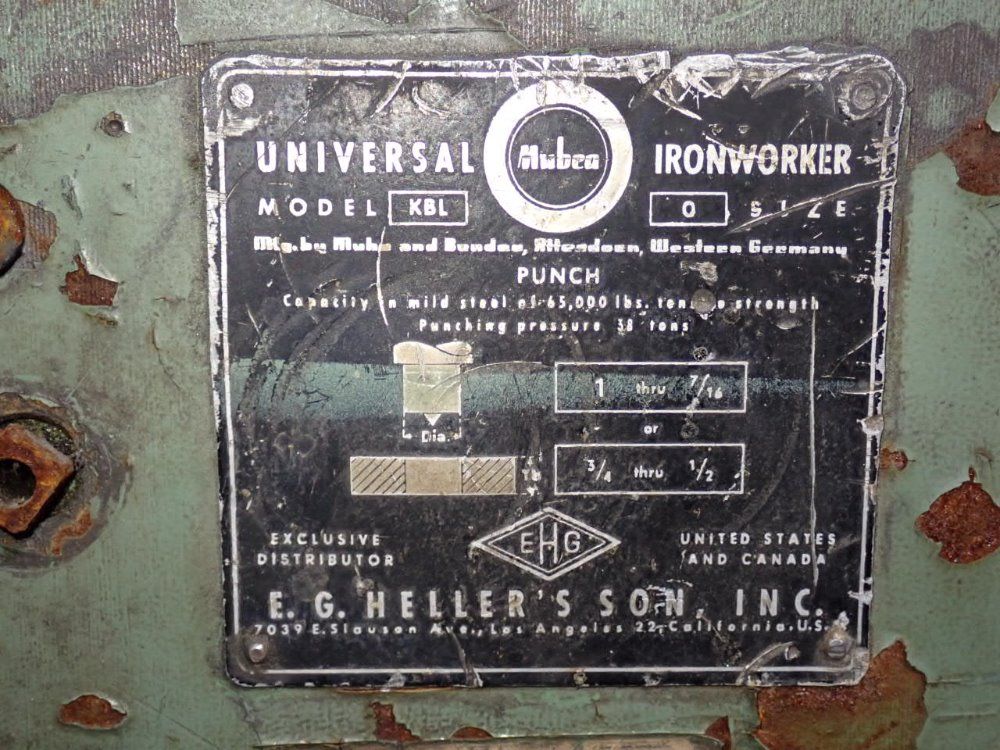 Mubea Mubea Kbl 0f Ironworker