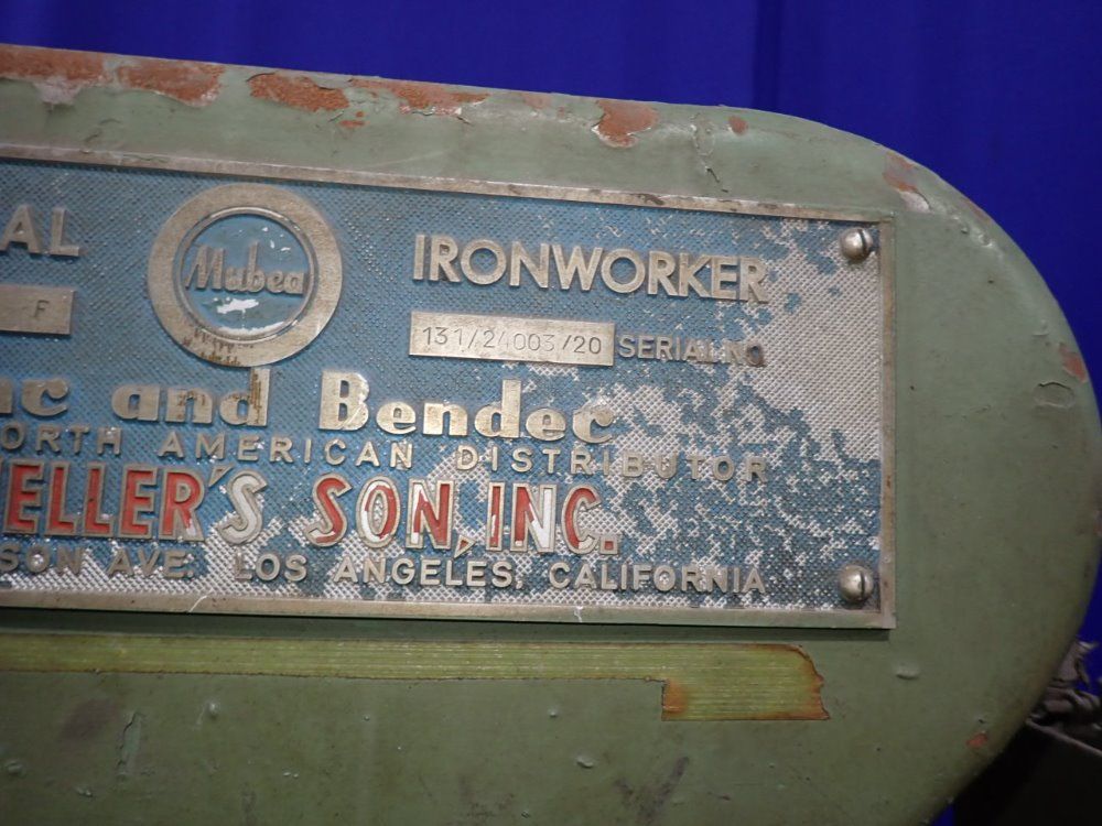 Mubea Mubea Kbl 0f Ironworker