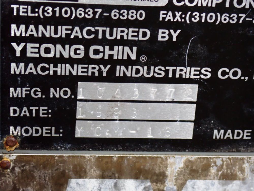 Yeong Chin 49"x9" Ycm-16 Vertical Mill - Ycm-16