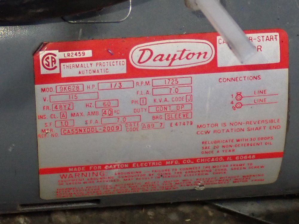 Dayton 1/3 Hp Vacuum Pump - 4z577