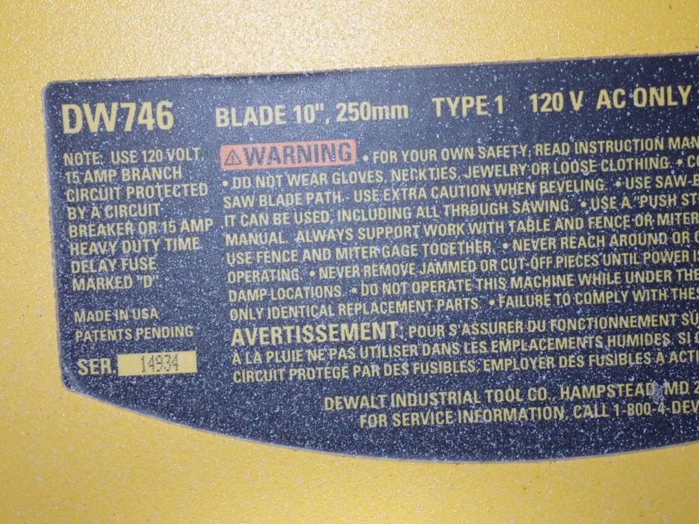 Dewalt Table Saw