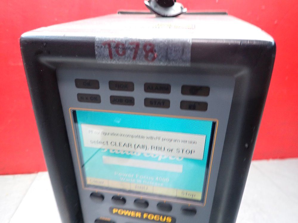 Atlas Copco Nutrunner Controller, Power Focus, Powers On, No Tests Run - Pf4000-g-dn-hw