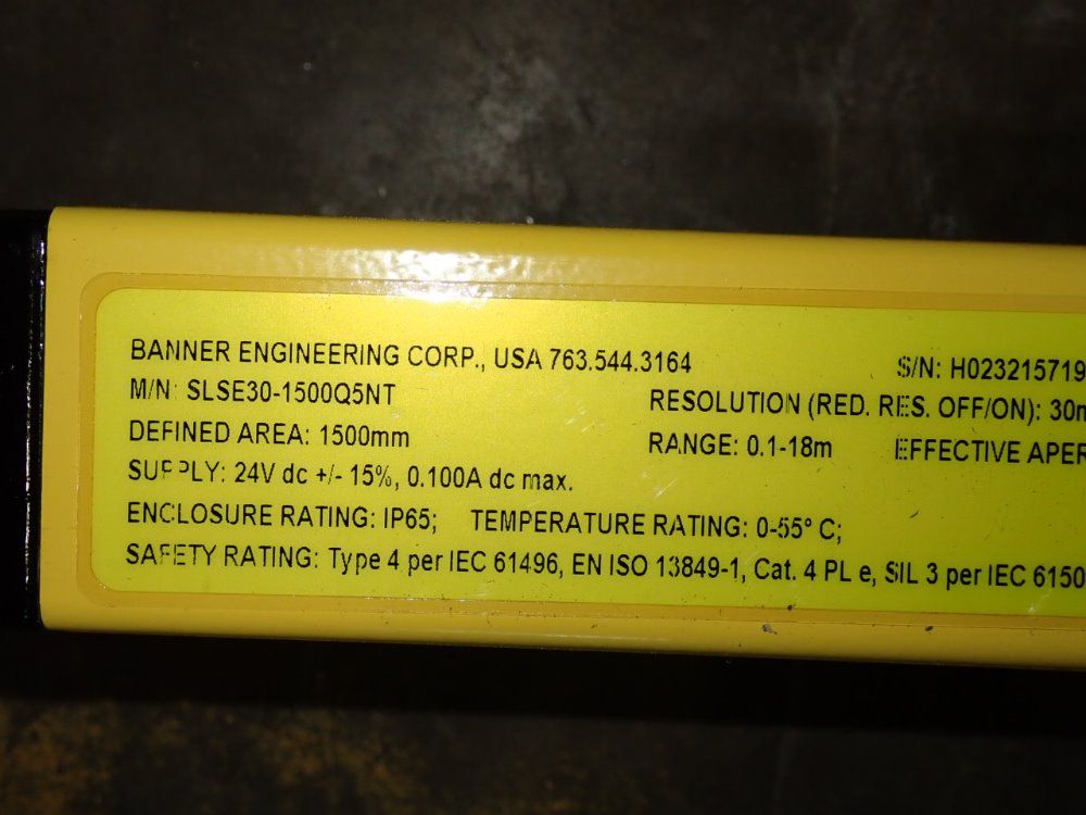 Banner 60"x1" Light Curtain - Slse30-1500q5nt