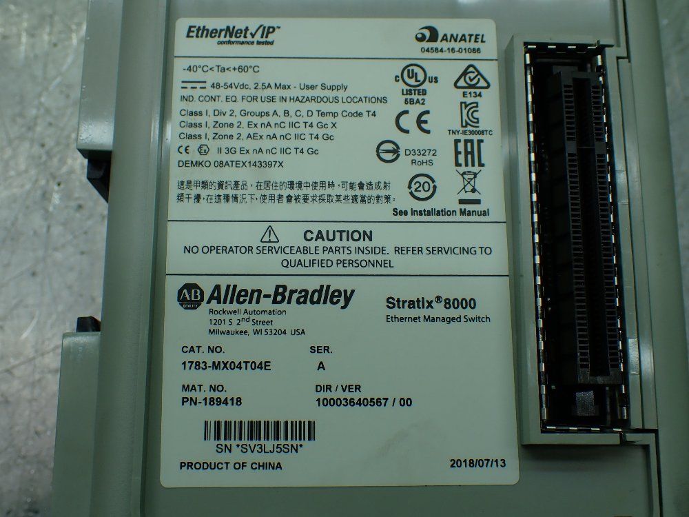 Allenbradley Stratix Managed Ethernet Switch Device Factory Sealed 