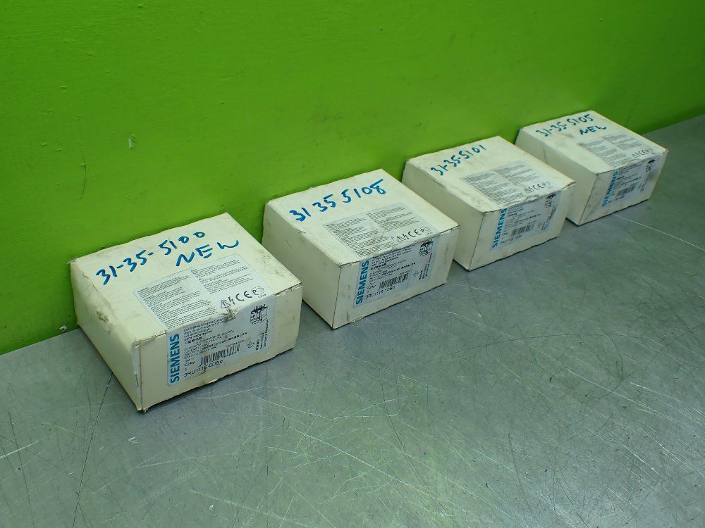 Siemens 4pcs Overload Relay Lot. 3ru1116-odb0, 3ru1116-1cb0, 3ru1116-0eb0, 3ru1116-okb0 - 3ru1116-0db0