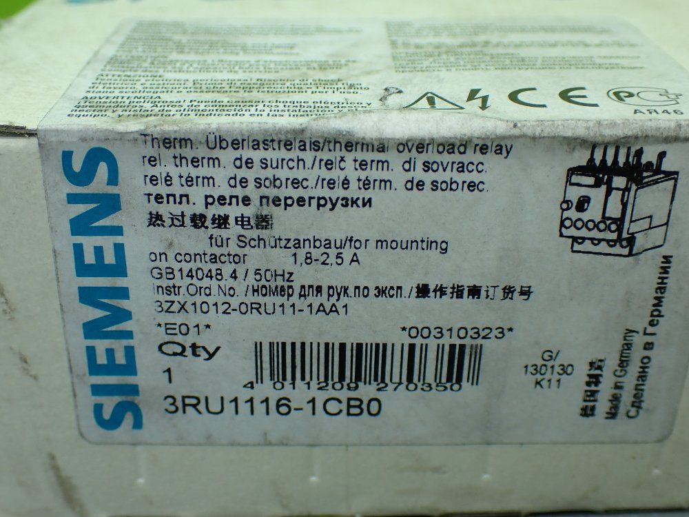 Siemens 4pcs Overload Relay Lot. 3ru1116-odb0, 3ru1116-1cb0, 3ru1116-0eb0, 3ru1116-okb0 - 3ru1116-0db0