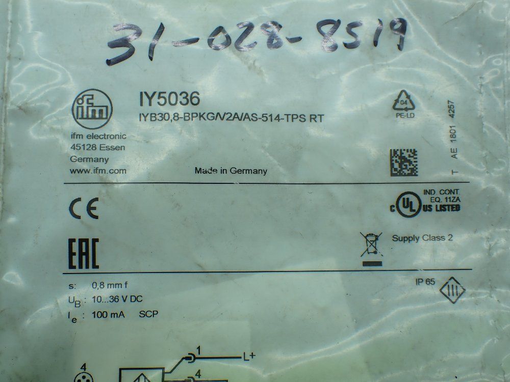 Ifm 5pcs Ifm Sensor Lot. (3x)iy5036, Ie5027, 07h200 - Iy5036