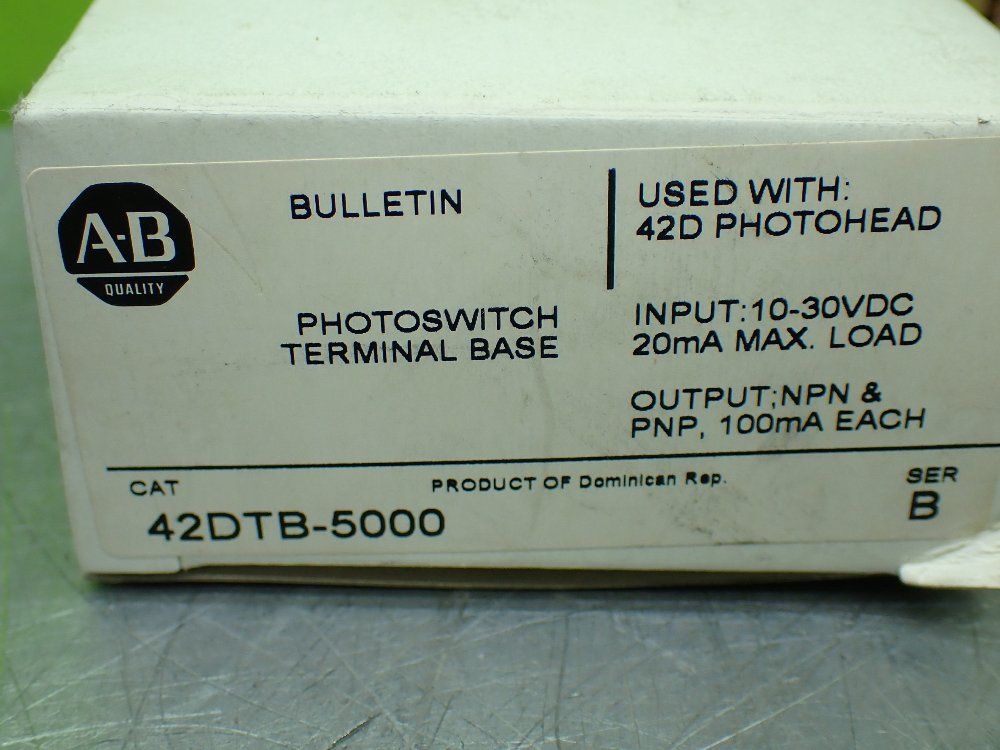 Allen-bradley Photoswitch Terminal Base. - 42dtb-5000