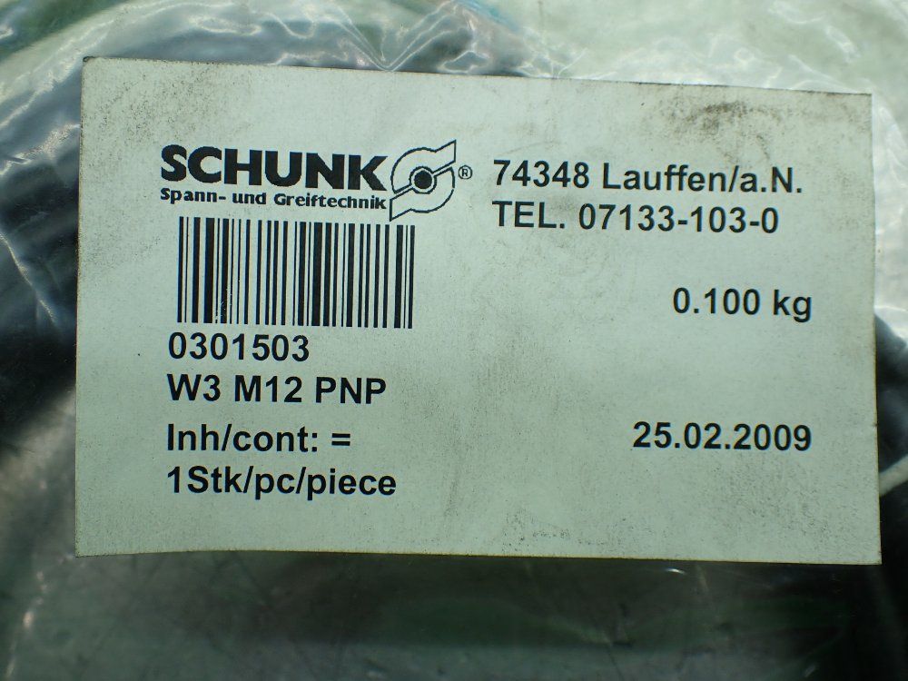 Schunk Sensor Connection Cables W3 M12 Pnp
