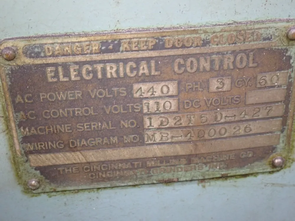 The Cincinnati Milling Machine Co Tool Grinder