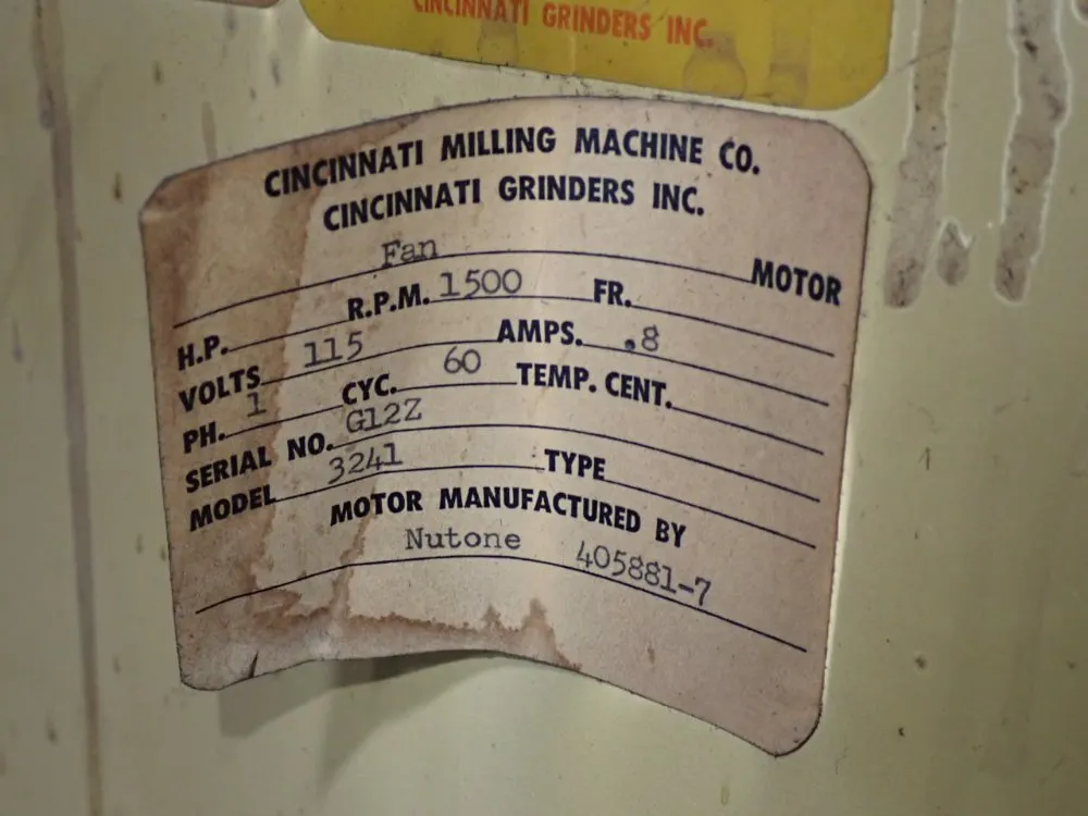 The Cincinnati Milling Machine Co Tool Grinder