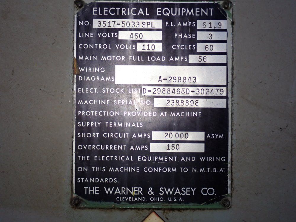 Warner  Swasey Turret Lathe