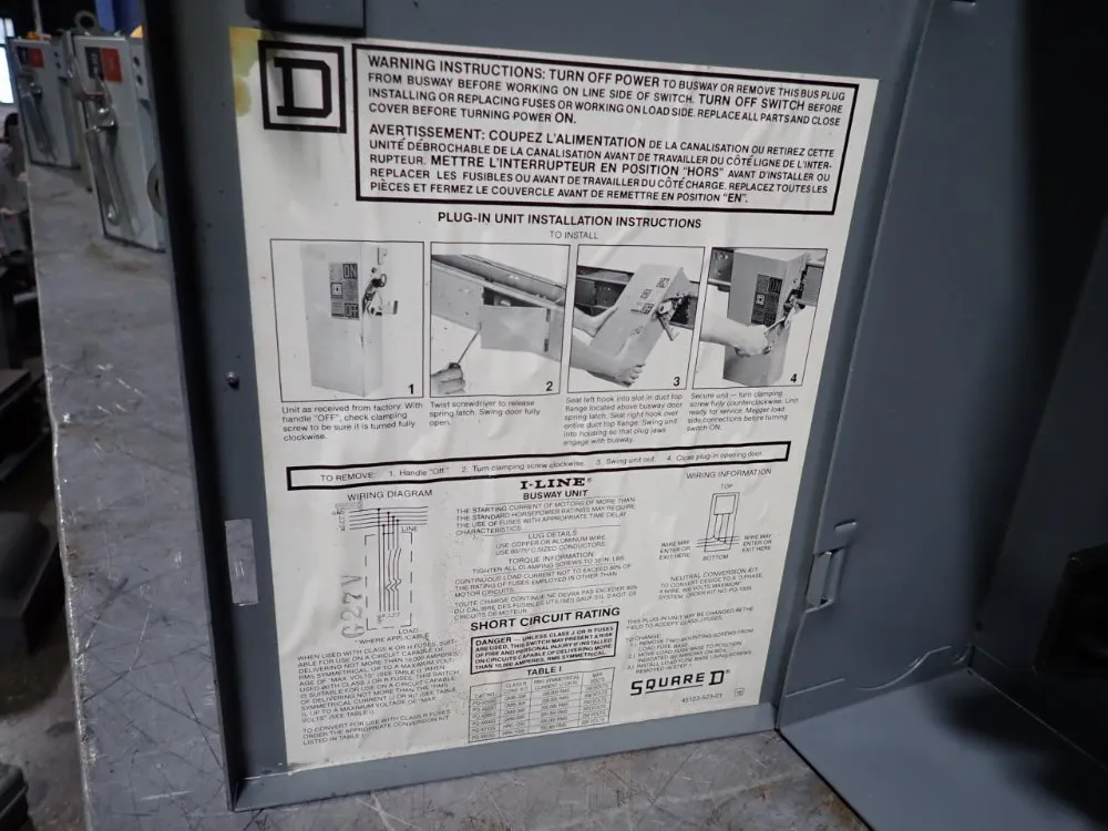 Square D 30a/600v Bus Plug - Pq3603g