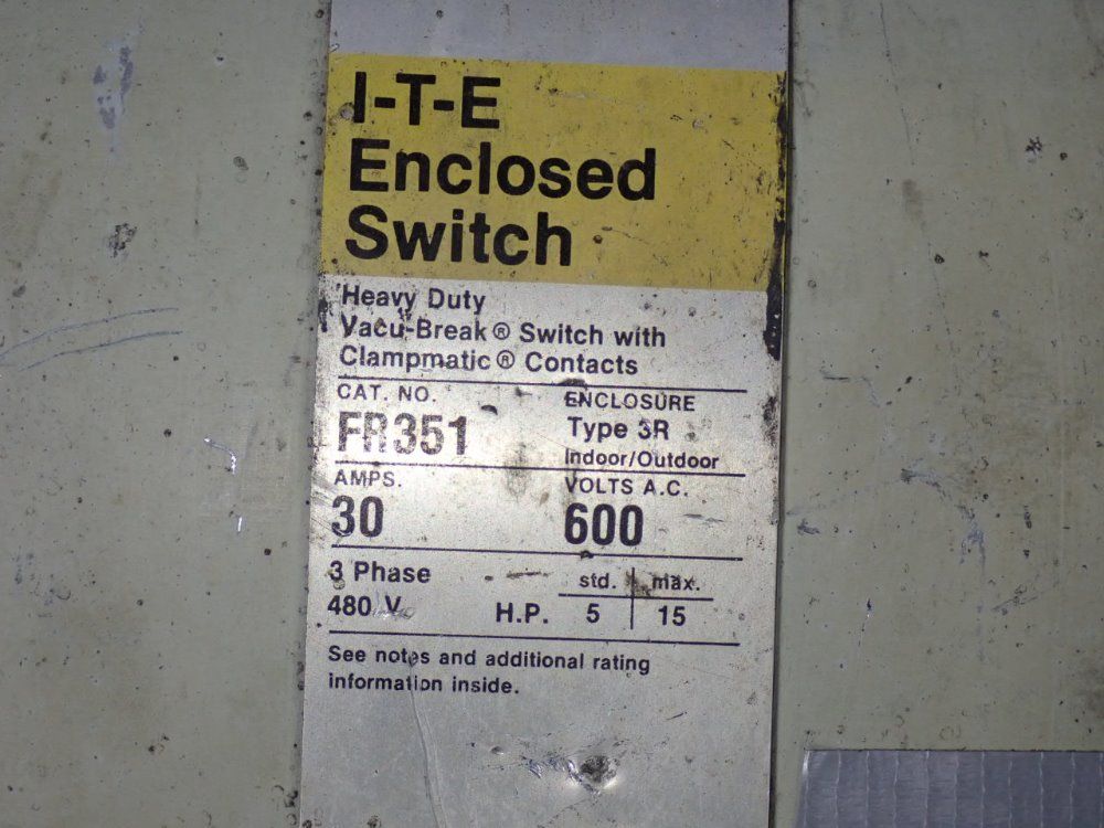 Ite Electric Products Fusible Disconnect