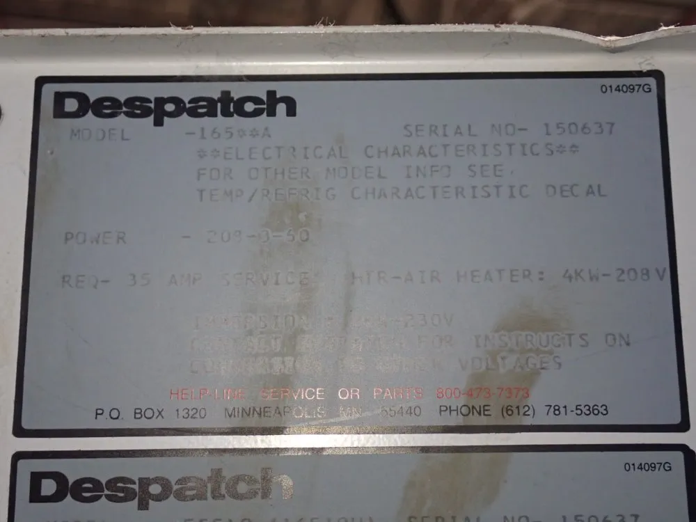 Despatch Test Chamber - Ec519