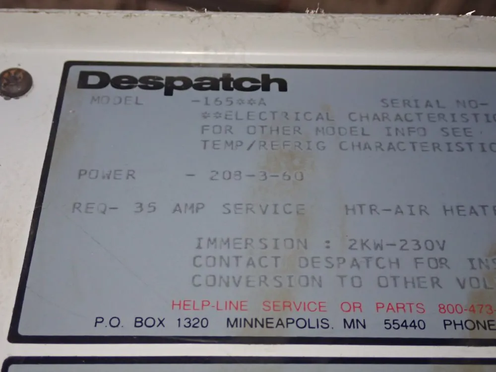 Despatch Test Chamber - Ec519