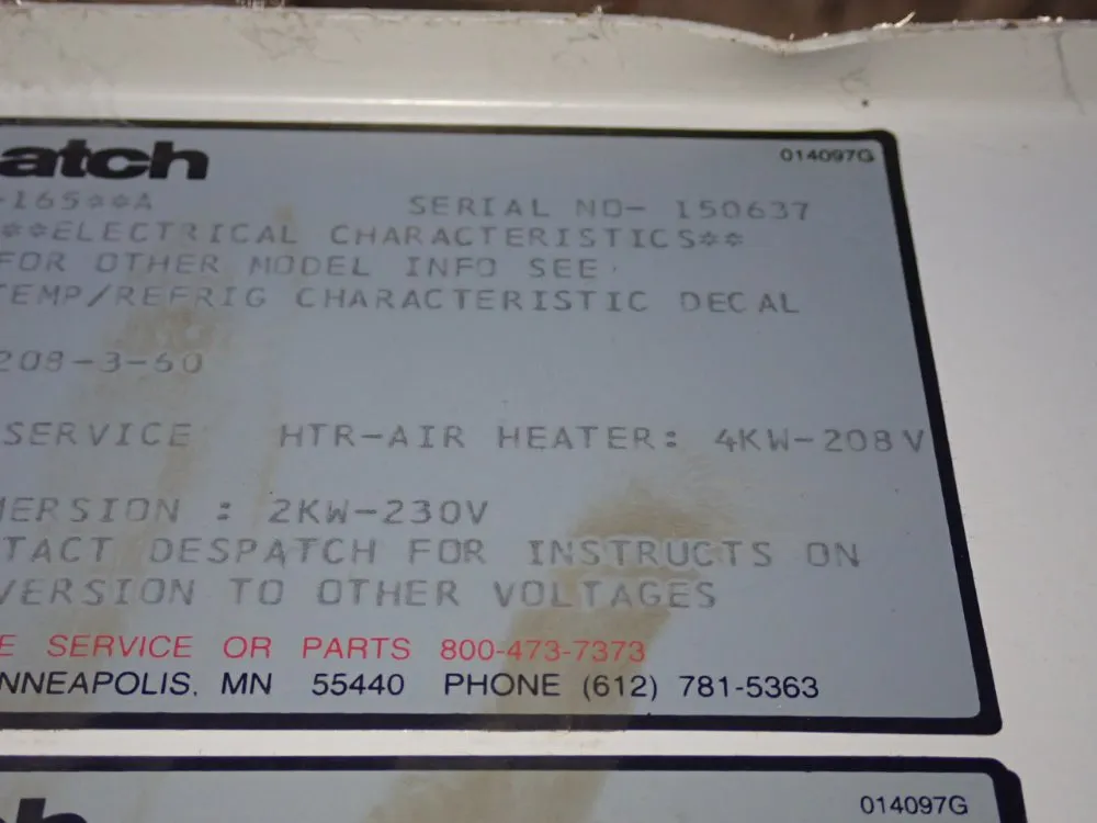 Despatch Test Chamber - Ec519