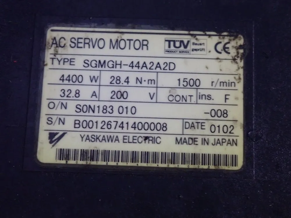 Yaskawa 4400 Watt Servo Motor - Sgmgh-44a2a2d