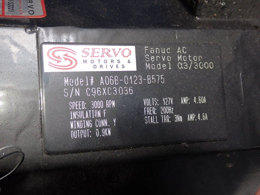 Servo Motors & Drives 0.9 Kw Ac Servo Motor - A06b-0123-13575