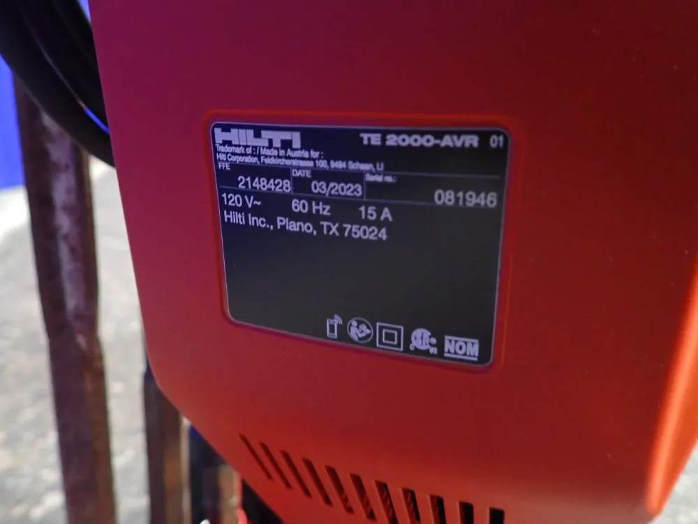 Hilti Electric Jack Hammer W/ Cart - Te2000-avr