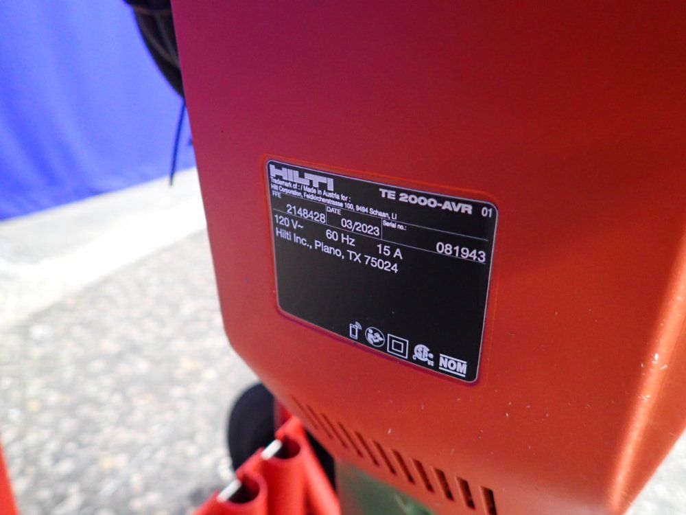 Hilti Electric Jack Hammer W/ Cart - Te2000-avr