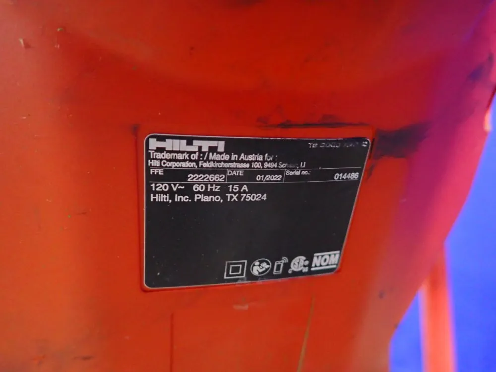 Hilti Electric Jack Hammer W/ Cart - Te3000-avr