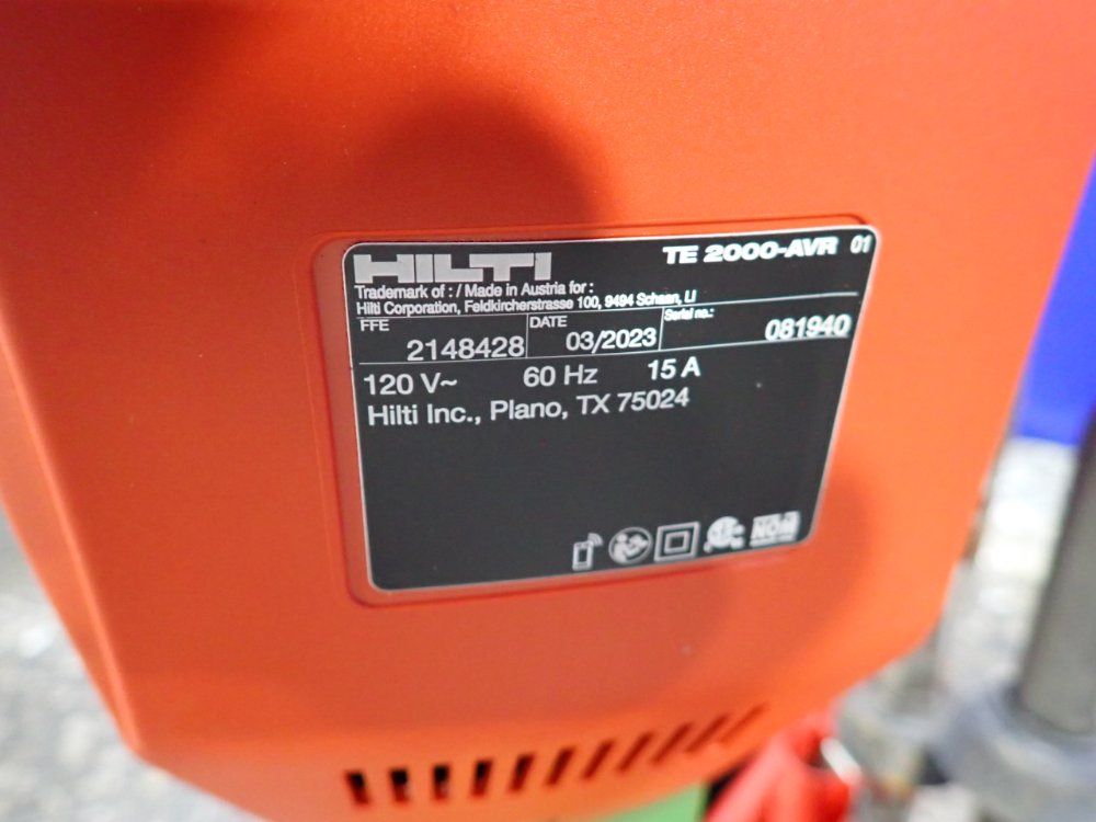 Hilti Electric Jack Hammer W/ Cart - Te2000-avr