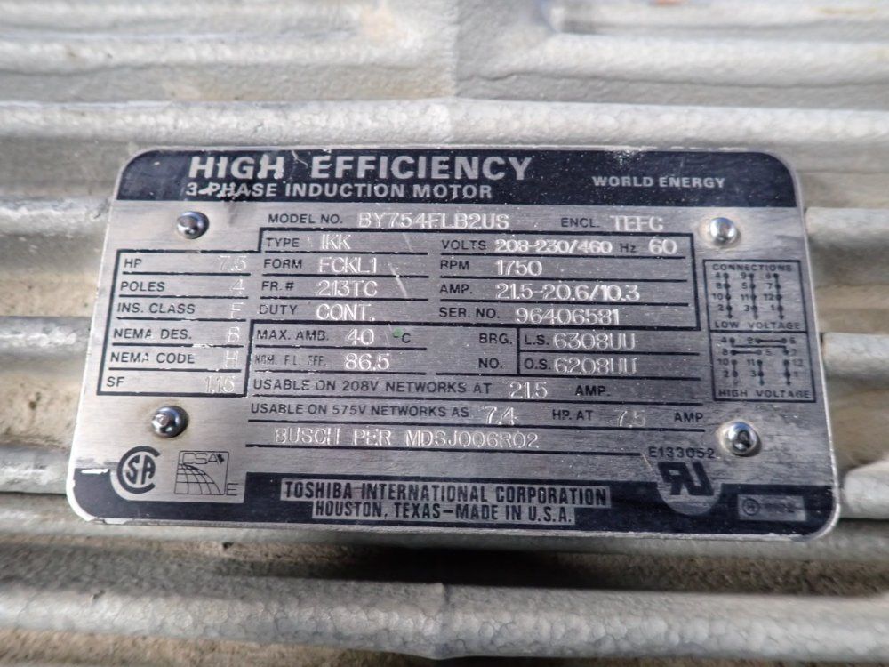 Busch 120 Gal Vacuum Pump - Rcu160.b032.1001