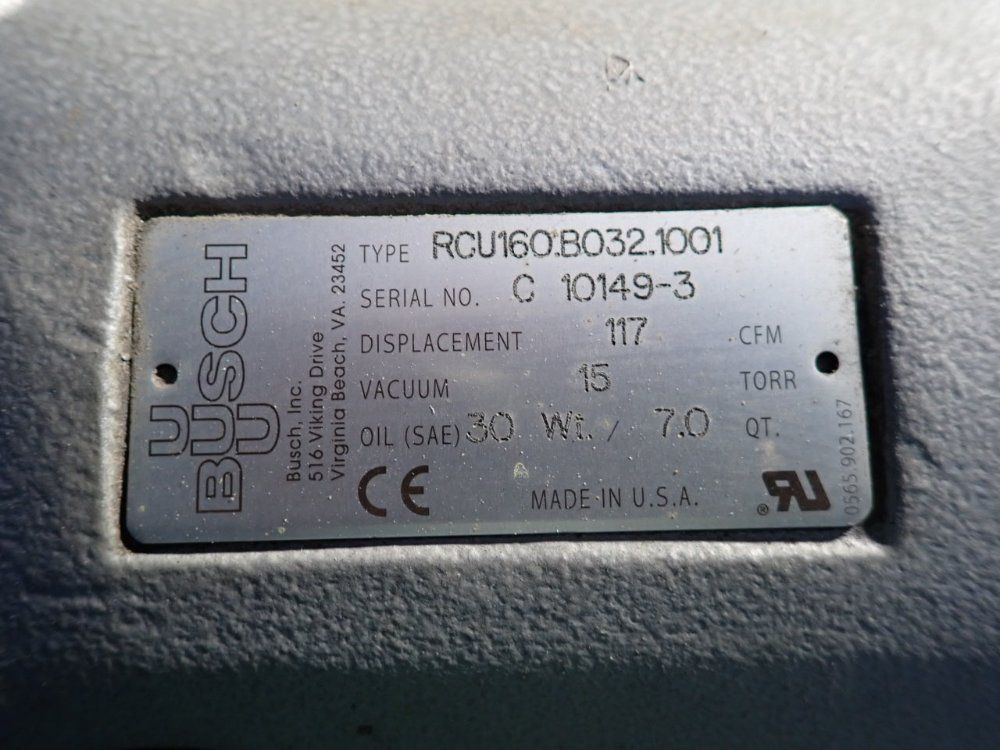 Busch 120 Gal Vacuum Pump - Rcu160.b032.1001