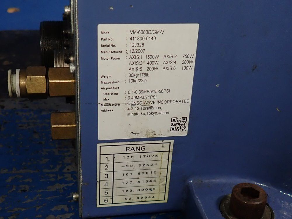 Denso Wave Incorporated Robot - Vm-6083d/gm-v