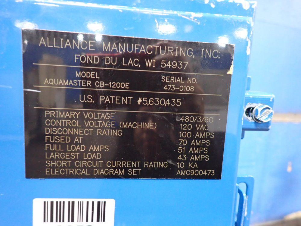 Alliance Manufacturing Inc 12 1/2" X 64" Conveyor Parts Washer - Aquamaster Cb-1200e