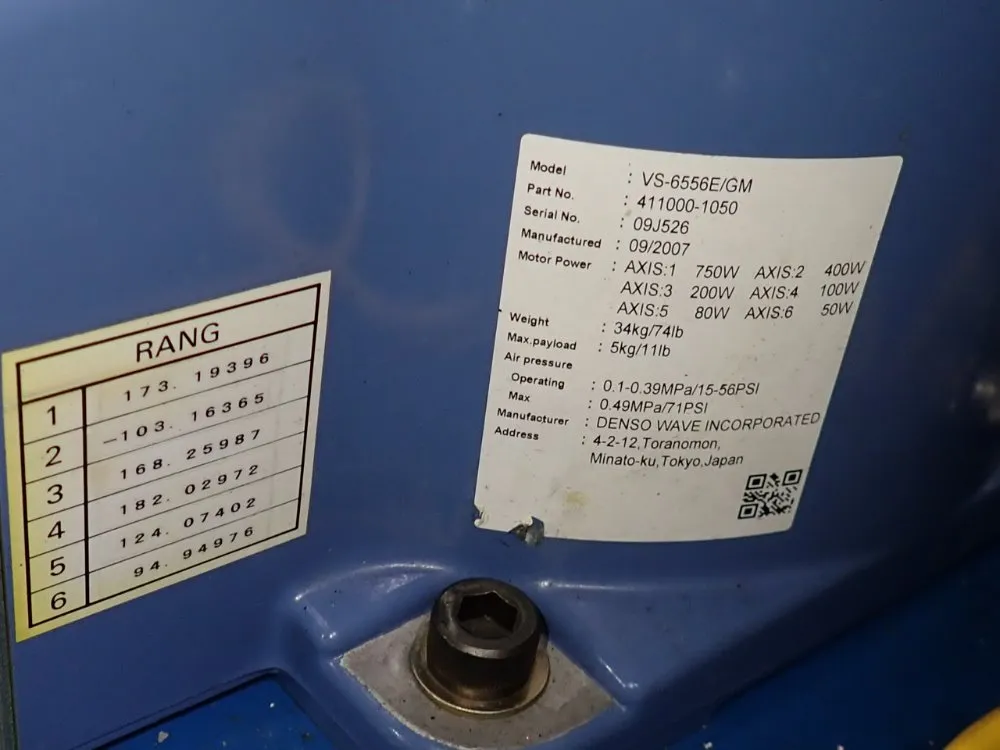 Denso Wave Incorporated Robotic Workcell - Vs-6556e/gm