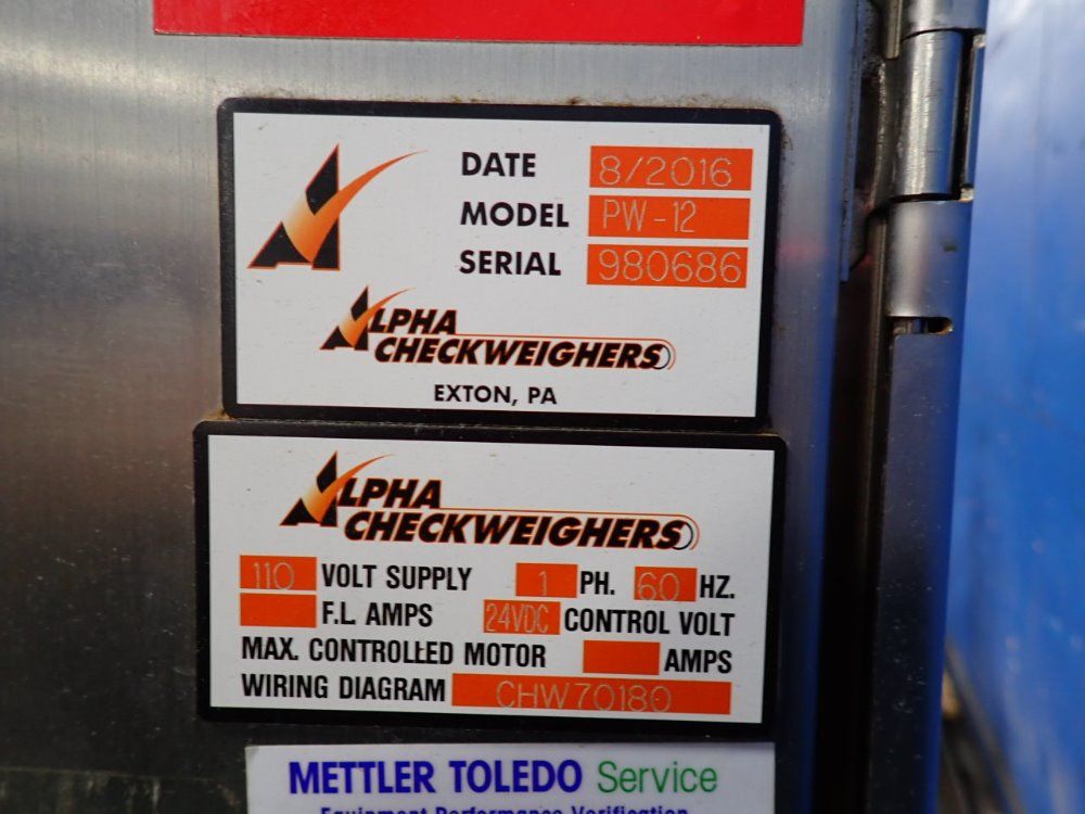 Alpha Checkweighers 12" X 58" Checkweigher - Pw-12