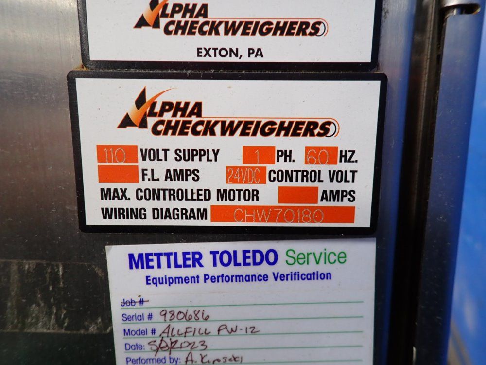 Alpha Checkweighers 12" X 58" Checkweigher - Pw-12