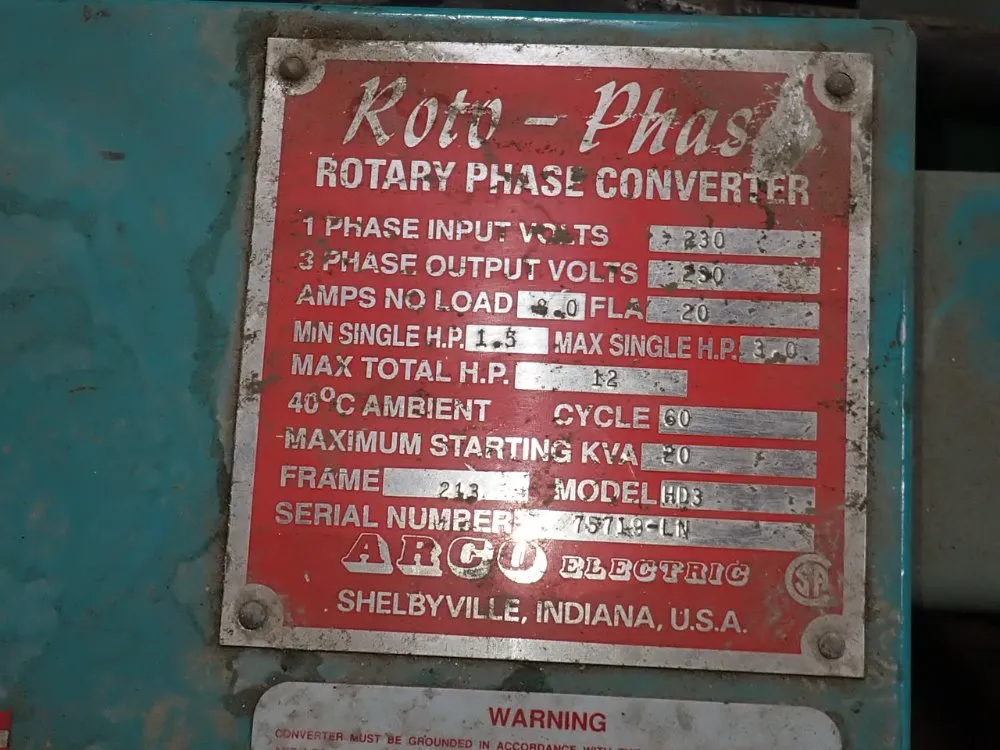 Arc Electric Rotary Phase Converter - Hd3