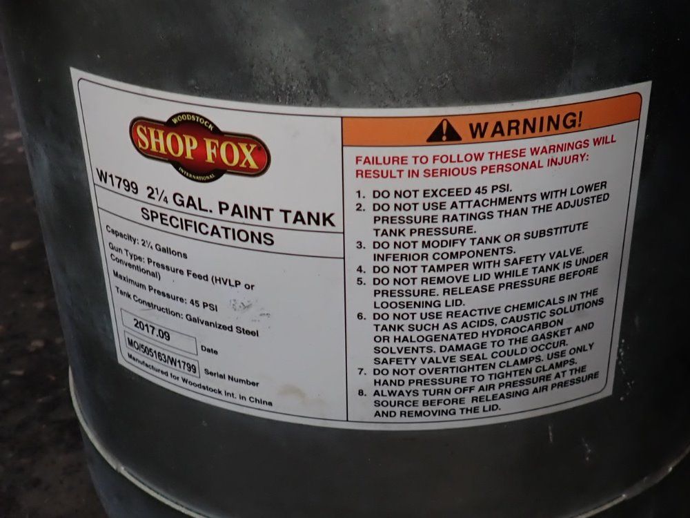 Shop Fox 2 1/4 Gal. Pressure Pot