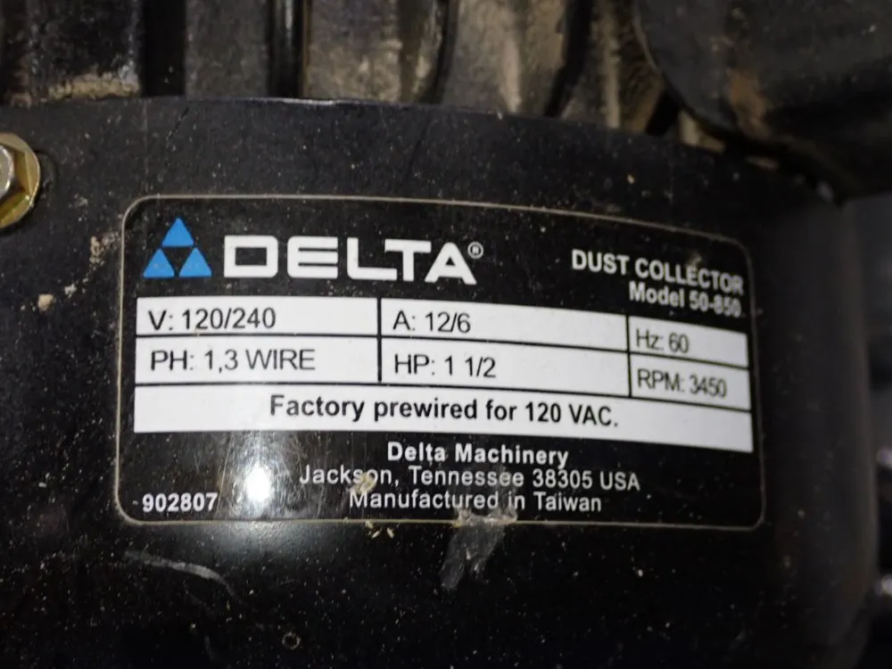 Delta 1.5 Hp Dust Collector - 50-850 | HGR*24