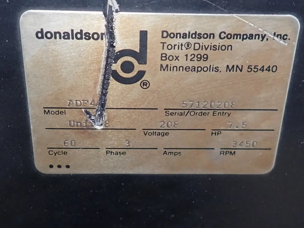 Donaldson Company Inc 7.5 Hp Dust Collector - Adf4