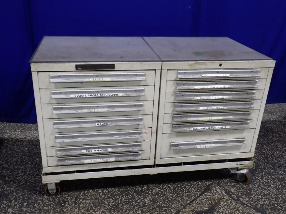Bemis Packaging Machinery Co 14 Drawers Portable Tool Cabinet