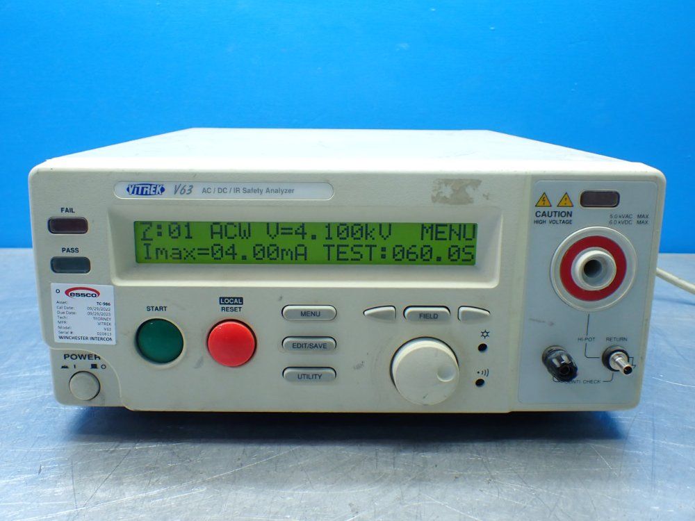 Vitrek Ac/dc/ir Hipot Safety Analyzer - V63