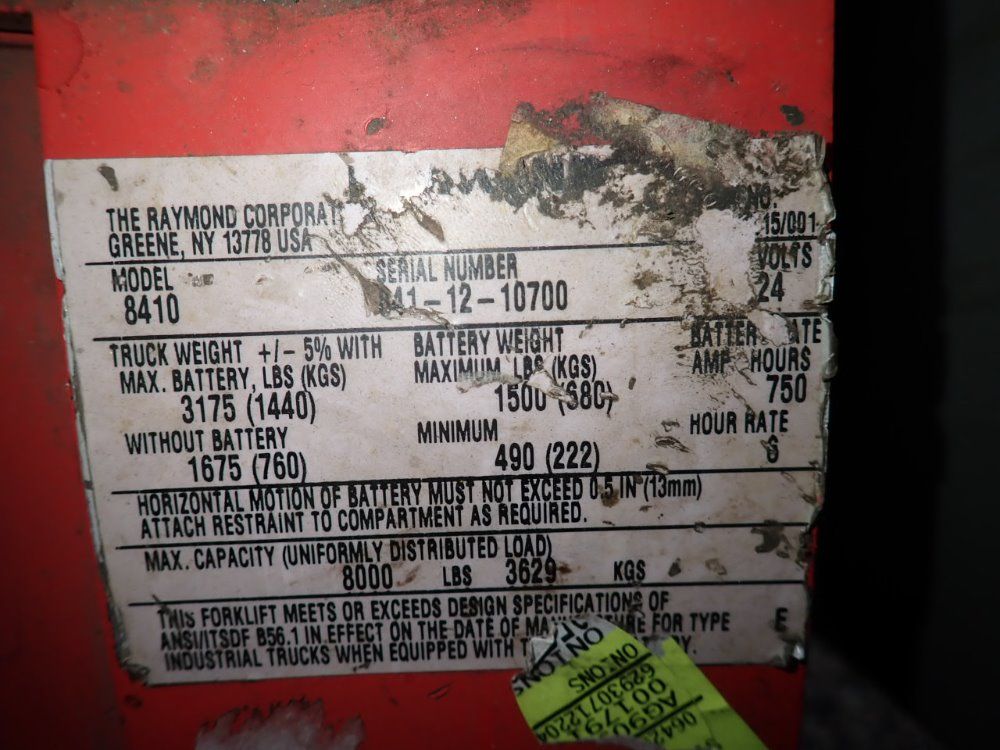 The Raymond Corporation 8000 Lbs Electric Pallet Jack - 8410